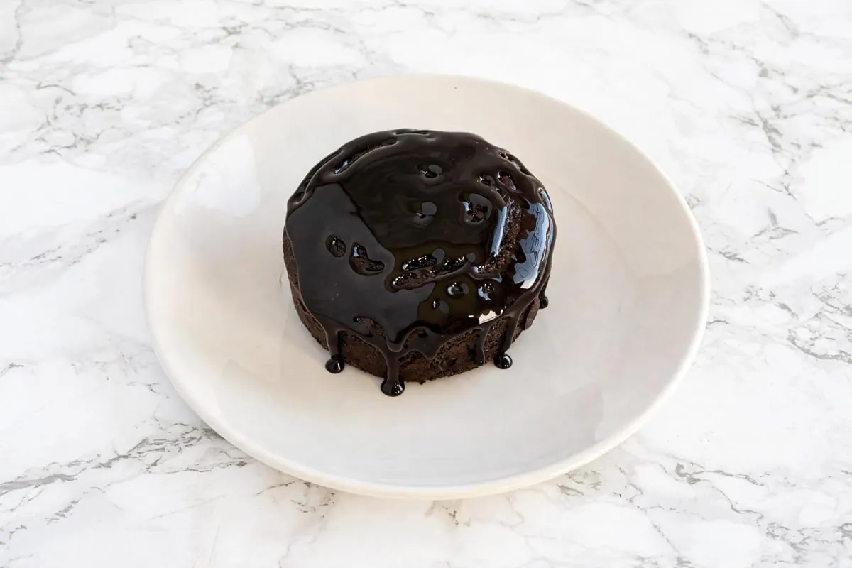 Chocolate lava cake with fudge sauce at Yallah Eat on Pembina Hwy, Winnipeg